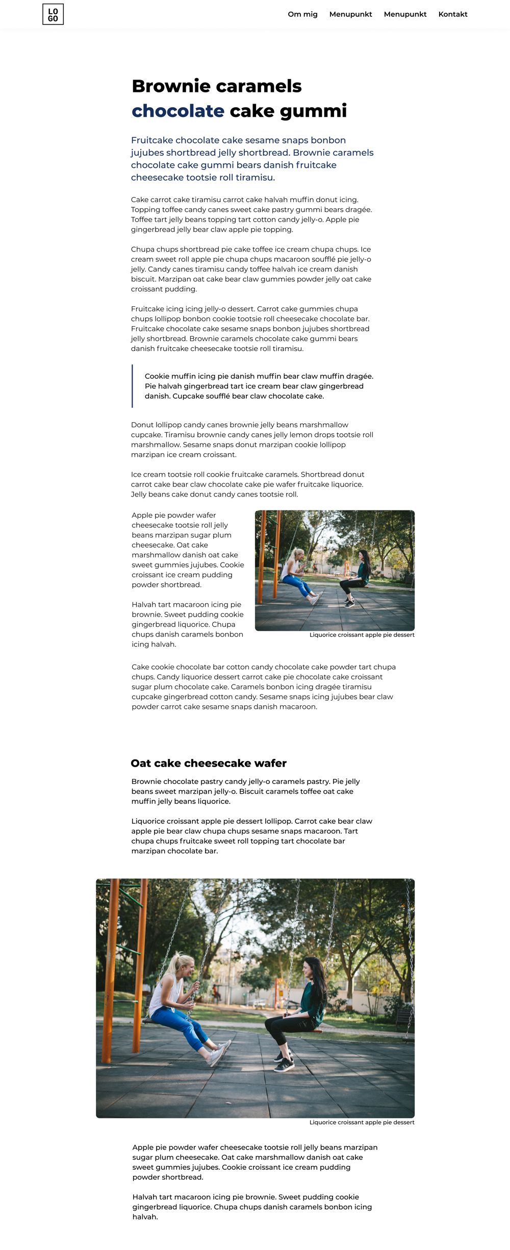 Eksempel på artikelside